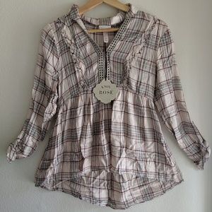 Knox Rose Women's Bohemian Short Sleeve V-Neck